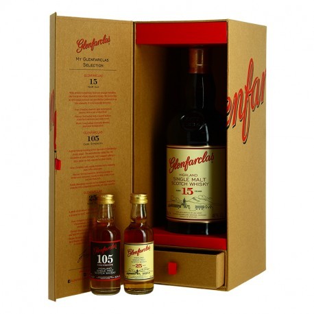 Coffret Glenfarclas 15 ans + 2 mignonettes 46°
